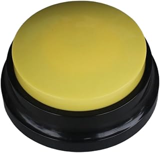 casstaly 4 cajas de sonido para mascotas, grabables, botón de conversación, grabadora de voz, juguete parlante, herramienta de entrenamiento para mascotas, caja de música, color amarillo