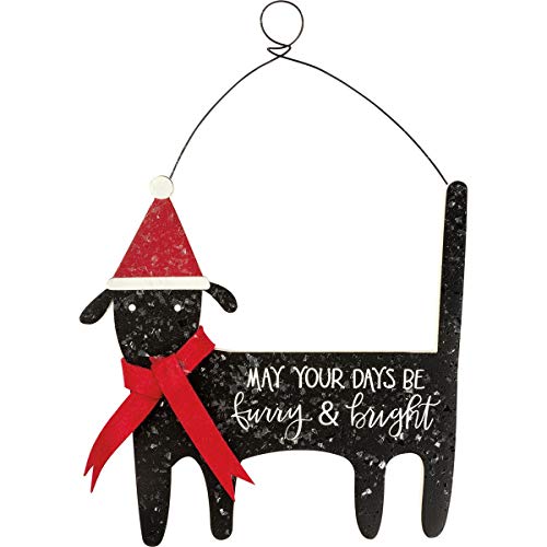 Primitives-by-Kathy-109380-Dog-Days-Be-Furry-and-Bright-Hanging-Decor-8-inch-Length-Wood-Felt-Wire-and-Mica Primitives by Kathy 109380 Dog Days Be Furry and Bright Hanging Decor 8 inch Length Wood Felt Wire and Mica