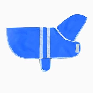 That Dog In Tuxedo Raincoat for Dogs - Double Layered with Hoodie (Blue, Size 26)