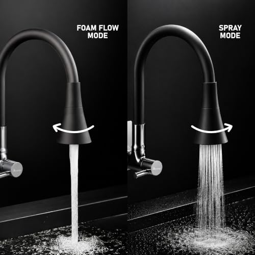 Image of Acetap 2 Mode Flexible Kitchen Sink Faucet with 360 Rotation | Splash-Proof Design, Water-Saving, Easy Installation, Washing & Cleaning, Wall Mount
