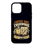 Coffee and Crosswords Funny Puzzle Lover Quote for Solvers Case for iPhone 12 mini