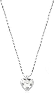 Ponto de Luz Coração Prata 925 Cordão Corrente 45cm Veneziana Zircônia