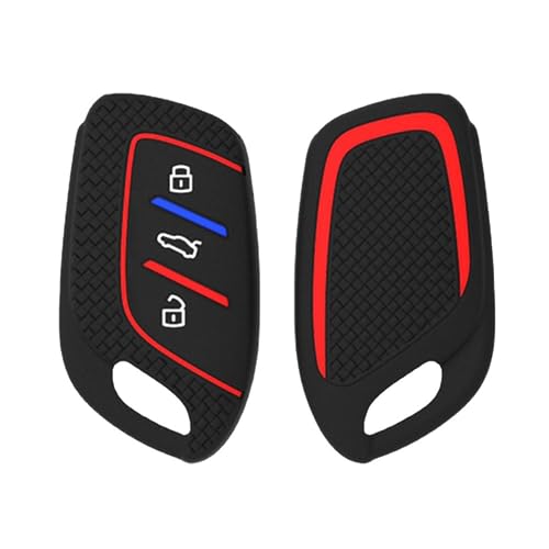 Happyit Honeycomb Pattern Silicon Car Key Cover Cases for Roewe RX3 RX8 ERX5 RX5 I6 I5 MG4 MG5 MG6 MG ZS EV HS EHS ZX GT 3 Buttons (Black) - Image 4