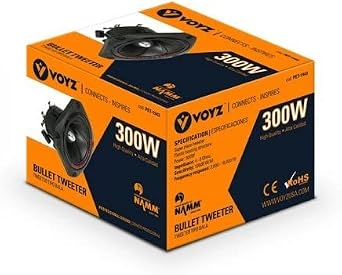 VOYZ 400 Watt 3.5 Piezo Super Horn Tweeters Aluminum Diaphragm 4-8 ohms - Black Housing with Capacitor 1 Pair (2pcs) (PET-1943)