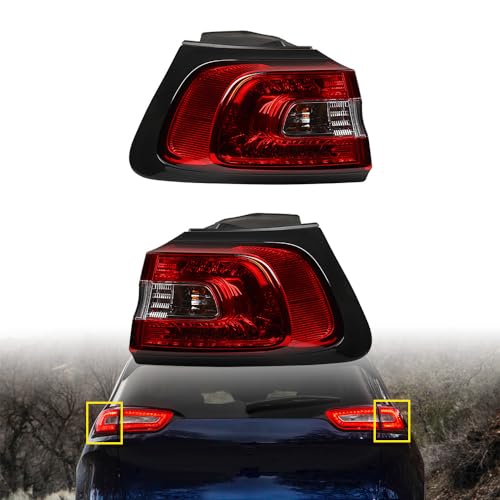Astra Depot Pair Running Brake Tail Light Assembly Turn Signal Lamp Compatible for 2014-2018 Jeep Cherokee 68102907AC 68102906AC 11-6646-00 11-6645-00