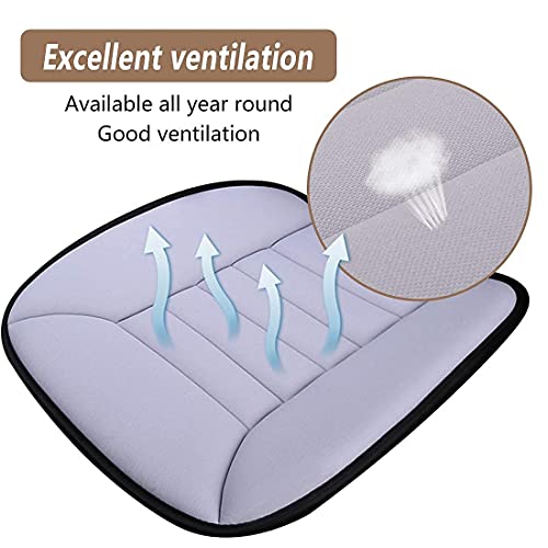 Image of MYFAMIREA Car Seat Cushion Pad 1.2 inch Thick Comfort Seat Protector for Car Driver Seat Office Chair Home Use Memory Foam Seat Cushion with Non Slip Bottom, 20'' x 18.5'', Gray (Pack of 2)