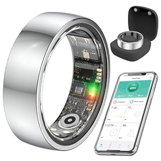 Smart Health Ring for Women Men,Fitness Rings Tracker with Blood Pressure Monitor Heart Rate Blood Oxygen Sleep Monitor IP68 Waterproof Step Counter Calorie Tracker Health Rings for Android iOS Phones