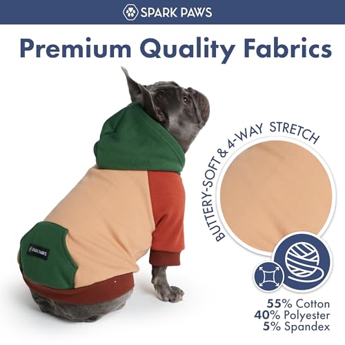 Image of Spark Paws Dog Hoodie - Premium Dog Sweater for Small, Medium, and Large Dogs | Warm Outfits for French Bulldogs, Pitbull, Puppy, Winter Jacket Alternative - Ranger - 2XL