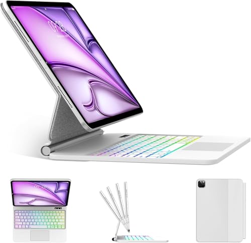 FOGARI (�t�H�K��) �}�W�b�N�L�[�{�[�h�P�[�X iPad Air 13 (M3 2025, M2 2024) iPad Pro 12.9 (��6/5/4/3����) �p Magic Multi-Touch �g���b�N�p�b�h 7�F �o�b�N���C�g�t�����O��