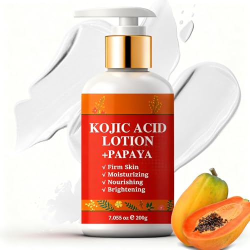 Kojic Acid Cream for Body and Face, Kojic Acid Body Lotion for Dry Skin, Skin Brightening Body Lotion for Uneven Tone, Dark Spot Remover for Even Skin Tone, Lightweight Daily Moisturiser, 200g