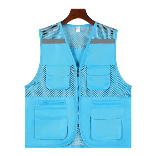 AMENGJ Sports Petos de Entrenamiento Chaleco de Malla Fina Multibolsillos for fotografía, Pesca, montañismo, Turismo, Deportes al Aire Libre, Chalecos Transpirables.(Color 1,XXL)