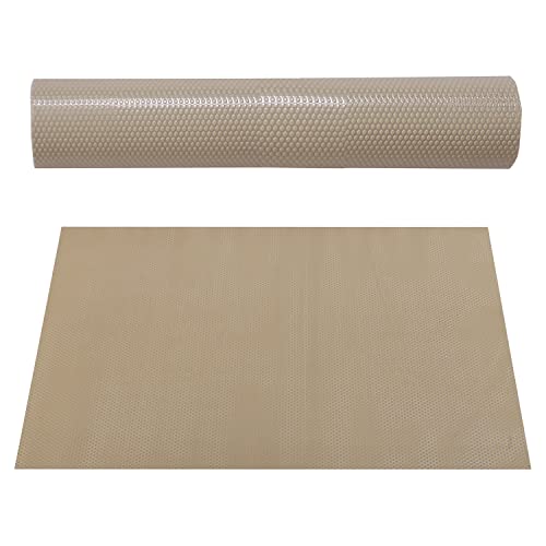 Image of Kuber Industries Shelf Liner | EVA Kitchen Cabinet Shelf Mat | Anti-Slip Bathroom Mat | Fridge Mat | Table Mat | Bubble Texture Wardrobe Mat | 1.5 Meters |1 MM | Beige