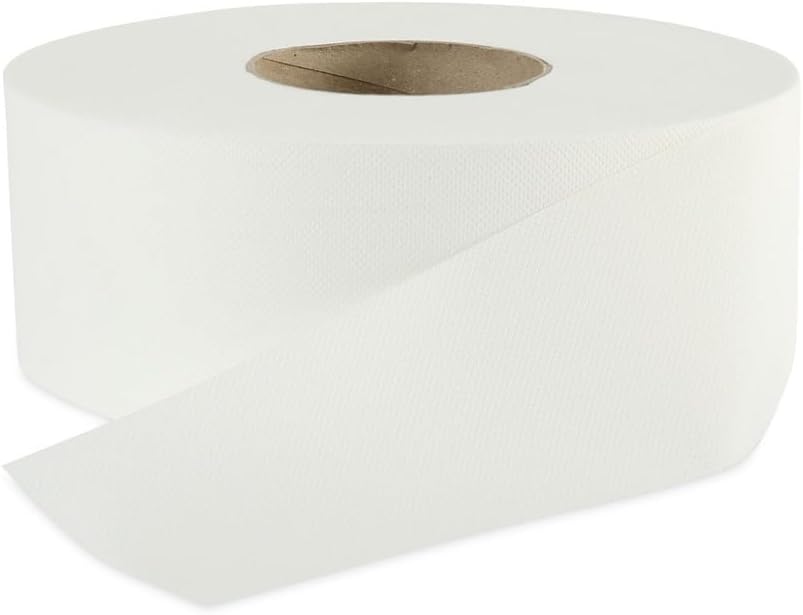 Boardwalk BWK410320 3.2 in. x 525 ft. 2-Ply Septic Safe Jumbo Roll Bathroom Tissue - White (12 Rolls/Carton)