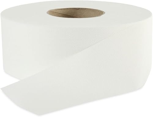 Boardwalk BWK410320 - Rollo de papel higiénico de baño de 3.2 pulgadas x 525 pies, 2 capas, seguro séptico, color blanco (12 rollos/caja)