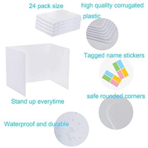 24 Pack Privacy Shields For Student Desks, Privacy Folders For Student Testing Desk Dividers- Includes Extra Labels #TOP2