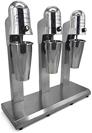 Electric Milk Shaker 3 Heads Beverage Equipment Smoothie Foam Mixer Blender Tea Drink Mix Milkshake for Home and Shop 18000RMP 110V Kitchen Dining Small Appliances Mixers Stand