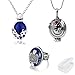 PPX 3 Stück Halskette und Ringe Für Damen Ring Damen Der Herr Der Ringe Vampire Diaries Salvatore Damon Stefan Finger Familienwappen Ring-mit Aufbewahrungsbox