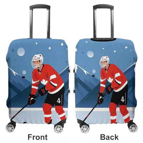 Carry on Luggage Cover Ice Hockey Player Suitcase Covers for Luggages Tsa Approved Travel Luggage Sleeve Protector Elastic Suitcase Protector Anti-Scratch Washable Fits 19-30 Inch Case -XL3
