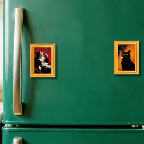 Imanes decorativos para refrigerador gato negro miniatura 4