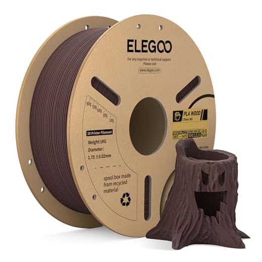 ELEGOO PLA Wood Filamento 1,75mm 1KG, Filamento PLA con Aggiunta di Farina di Legno, Precisione Dimensionale, Bobina da 1kg, Compatibile con la Maggior Parte delle Stampanti 3D FDM, Palissandro