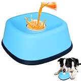 Dog Licking Bowl with Ball,Dog Lick Ball,Slow Feeder D-og Bowls for Liquid Treat,Snack Spin Dogs Lick Toy for Large Medium Small Dogs (Blue)