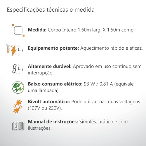 Vibro Manta Térmica Estética Digital Bivolt Massageadora CORPO INTEIRO Bioterm - Certificação Inmetr