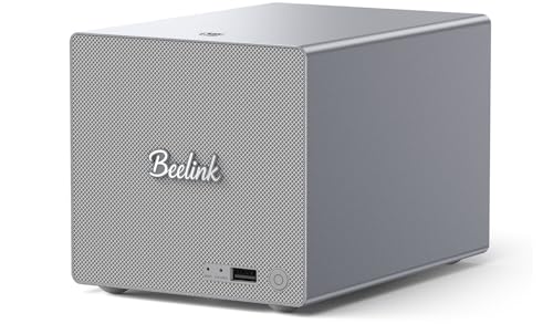 Image of Beelink Me Pro, Mini PC NAS, Intel N150 CPU, 16GB LPDDR5, 1TB SSD, 3*M.2 PCIe3.0 SSD Slots + 2*HDD Bays(MAX 72TB), 5G + 2.5G Dual LAN /WiFi6 /BT5.4, 4K Media Library, Private Cloud, Soft Router