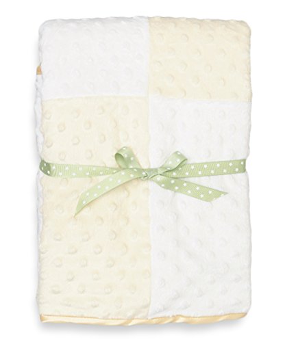 Spasilk Minky Raised Dot Baby Blanket with Satin Trim — Double Layer Blanker for Baby Girls, Baby Boys — Gifts for Newborns — Receiving Blanket