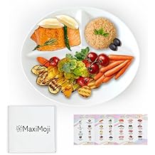 Portion Control Plate for Adults, Divided Plate for Weight loss, Ideal for Bariatric and Diabetic and Healthy Diets, Durable and Easy to Clean-porcelain