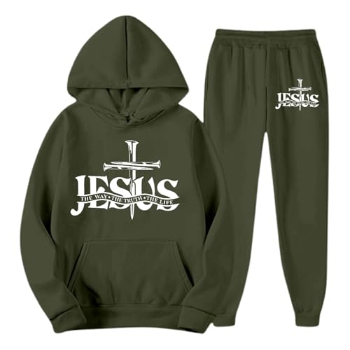 Genérico Chándal de Hombre Cálido Conjunto Deportivo de Dos Piezas con Sudadera con Capucha de Manga Larga y Pantalón de Chándal Conjunto Casual de Una Sola Color Ropa Deportiva para Correr
