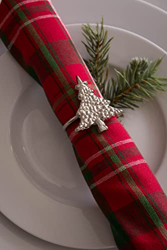 Dii Holiday Dining Table Linen Collection Tartan Holly Plaid, Square Cloth Napkin Set, 20X20, Red & Green, 6 Count #TOP3