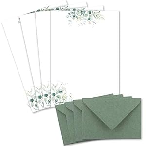 Glüxx Agent 150 Briefbogen Eukalyptus Design