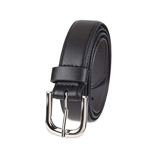 Amazon Essentials Women's Casual Skinny Jean Belt with Single Prong Buckle (Available in Plus Size), Black, Large