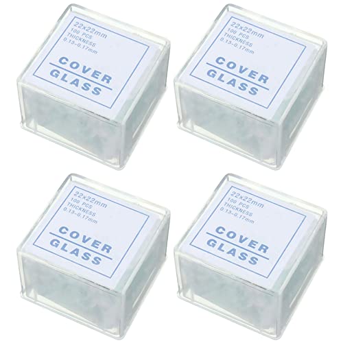 Bloepum 400Pcs Transparent Slides Coverslips Coverslides 22X22mm for Microscope