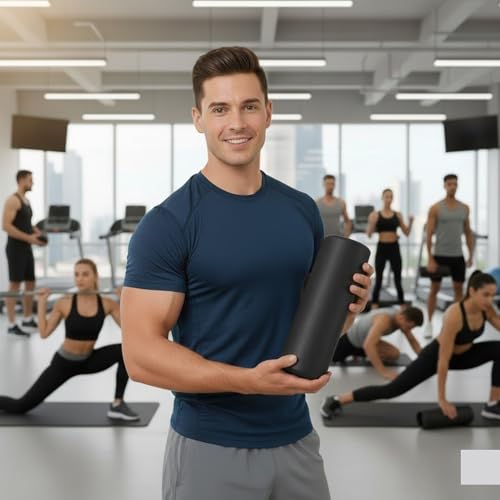 Image of PulGos High-Density Acupressure Foam Roller with Bag for Deep Tissue Massage, Muscle recovery, yoga & home workouts Relieves back, leg pain, stretching, trigger point therapy, fitness training & rehab Use