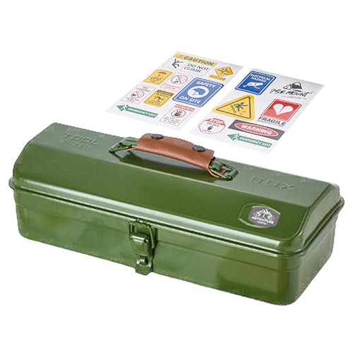 Caja De Herramientas De Metal Portátil: Organizador De Transporte De Hierro De 32 Cm, Estuche Compacto De Almacenamiento Al Aire Libre Con Mango | Contenedor De Maleta Resistente Para Equipos Para Aca