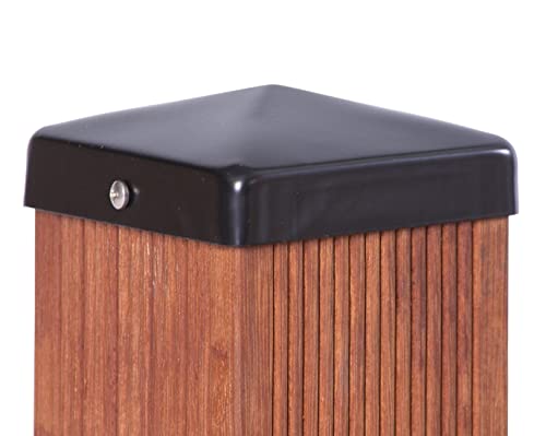 Pfostenkappe schwarz Pyramide für Holz-Pfosten inkl. VA-Schrauben (für Pfosten 8x8 cm) - SCHNELLER VERSAND AUS DEUTSCHLAND