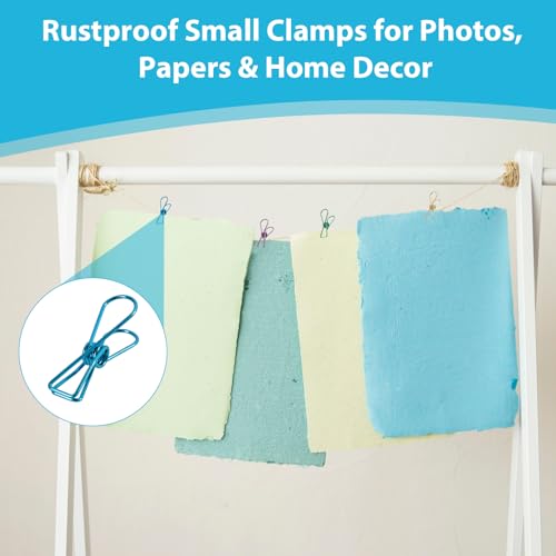 50 Stück Metall Draht Hohl Klammern, 32 mm Schwarz/Silber/Mehrere Farben, Niedliche Mini Büro Klammer für Kleidung Rechnung Papier Büro Bedarf (Mehrere Farben)