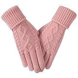 Tavaleu Womens Winter Gloves - Gloves for Women Cold Weather, Warm Touch Screen Fleece Lined Glove, Elastic Cuff Knit Glove