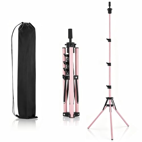 SZCY LLC Wig Head Stand 63inch Adjustable Mannequin Head Stand - Wig Stand Tripod for Cosmetology Hairdressing Training