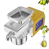 HGTRH Prensa Aceite Oliva, Mini Almazara de Aceite Prensa Aceite con Panel de Control Inteligente Salida de Acero Inoxidable 4-9 Kg/H