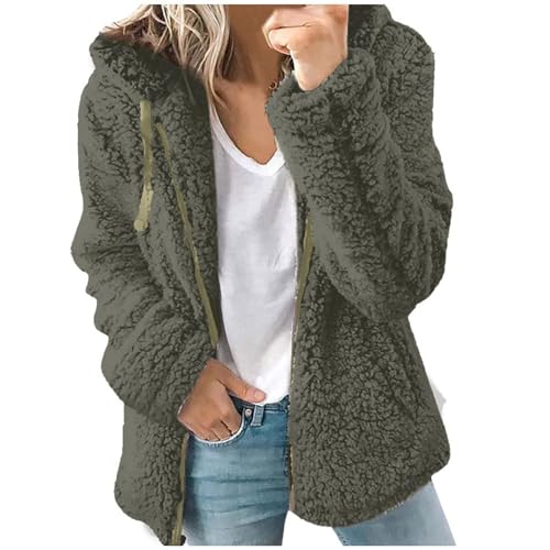 Veste polaire femme anti-froid doublée sherpa zippée hiver