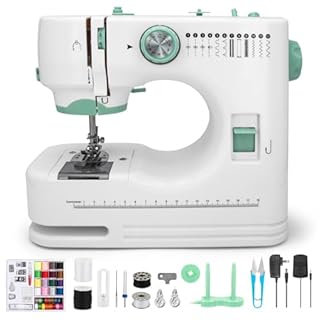 Sewing Machine for Beginners – Portable Electric with 12 Built-In Stitch Patterns, 6 Presser Feet, Foot Pedal, 2-Speed Control, Fast Sewing for Clothes, Fabrics, DIY & Home Use