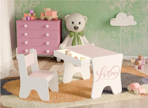 BDW Kinderschreibtisch-Stuhl-Set Rosa