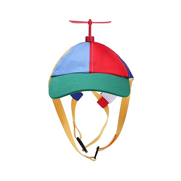 Geanbaye dog hats with funny propeller, size and rope double adjustment pet hats for small middle and large dog (iridescent) - image 5