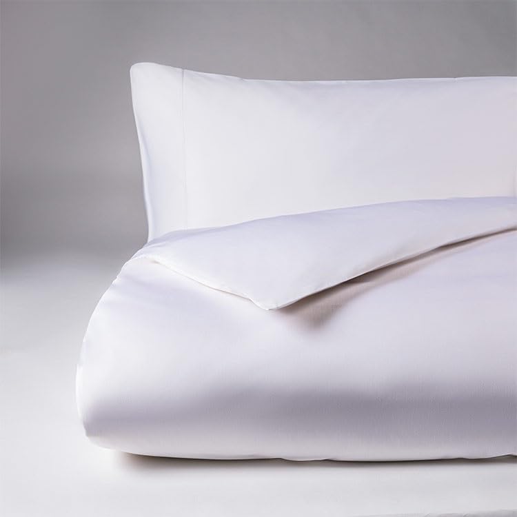 Home Living NON IRON Luxury Easycare Plain Dyed Duvet Cover & Pillow Case(s) Bedding Set (White, Single Fitted Sheet)