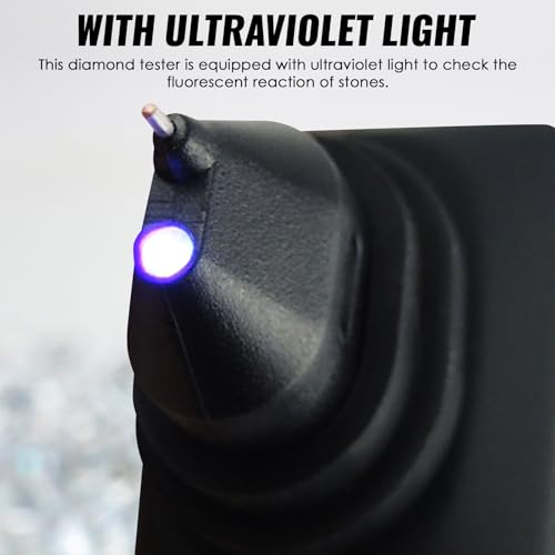 High Accuracy Diamond Tester Pen Professional Jewelry Diamond Selector with UV Light for Novice and Expert Jeweler Tool, Real Diamond Tester for Different Sizes of Diamond Stones