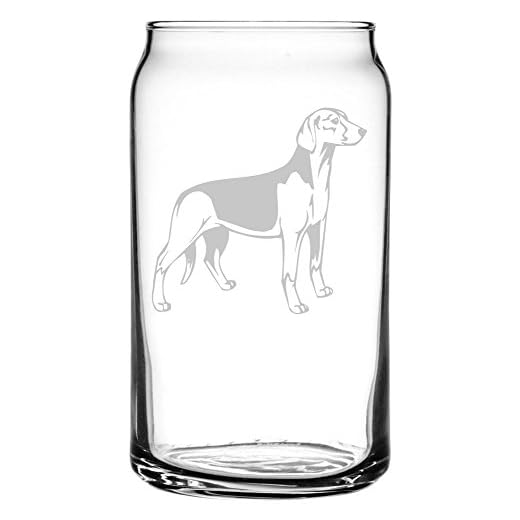 Serbian Tricolour Hound Dog Personalized Custom Etched All Purpose 16oz Can Glass