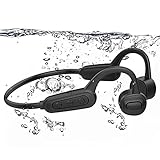 Bone Conduction Swimming Headphones Bluetooth 5.0 IPX8 Waterproof Built in 16GB Mp3 Player Wireless Open Ear Headhset with Mic for Swimming Running Cycling Driving Gym