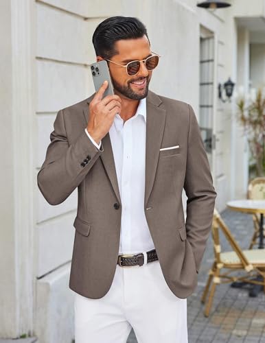 Image of COOFANDY Mens Blazer Casual Sport Coats Lightweight Sports Jacket | One Button, Notched Lapel, 4 Functional Pockets, Double Back Vent, Classic Fit, Ideal for Weddings & Proms & Parties